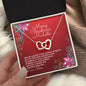 Personalized Christmas Wishes - Interlocking Hearts Necklace