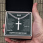 Gift for Dad - Thank You - Cuban Chain with Artisan Cross Necklace