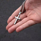 Gift for Dad - Thank You - Cuban Chain with Artisan Cross Necklace