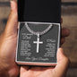 To My Amazing Dad from Daughter - Cuban Chain with Artisan Cross Necklace