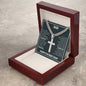 Gift for Dad - Thank You - Cuban Chain with Artisan Cross Necklace