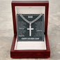 Gift for Dad - Thank You - Cuban Chain with Artisan Cross Necklace