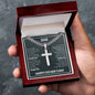 Gift for Dad - Thank You - Cuban Chain with Artisan Cross Necklace