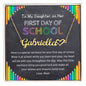 To My Daughter on Her First Day of School - Heart Name Necklace