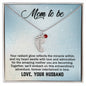Mom to Be from Husband - Custom Baby Foot Necklace with Birthstone
