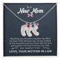 To a New Mom from Mother-in-Law - Custom Baby Foot Necklace with Birthstone