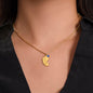 To Dearest Mom from Daughter - Custom Baby Foot Necklace with Birthstone
