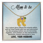 Mom to Be from Husband - Custom Baby Foot Necklace with Birthstone