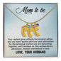 Mom to Be from Husband - Custom Baby Foot Necklace with Birthstone