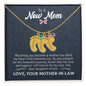 To a New Mom from Mother-in-Law - Custom Baby Foot Necklace with Birthstone