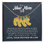 To a New Mom from Mother-in-Law - Custom Baby Foot Necklace with Birthstone