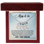 Mom to Be from Husband - Custom Baby Foot Necklace with Birthstone