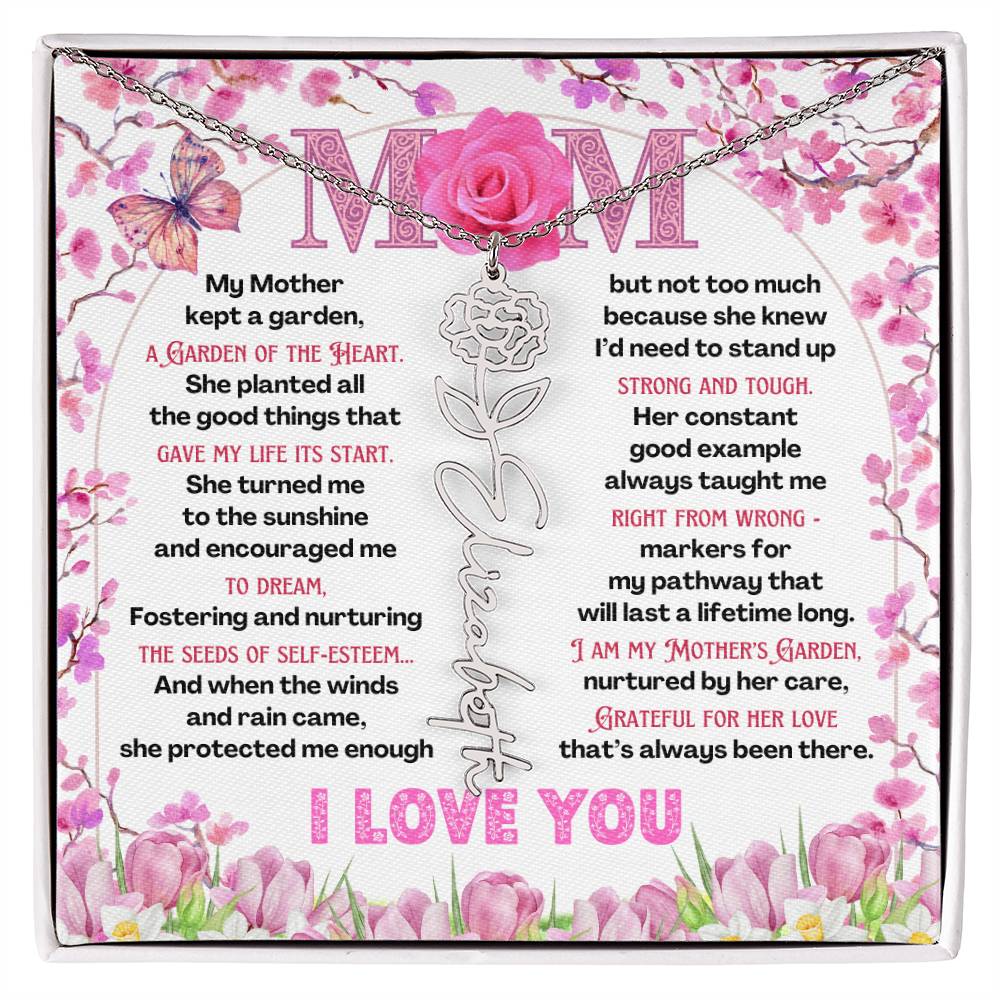 My Mother's Garden - Flower Name Necklace