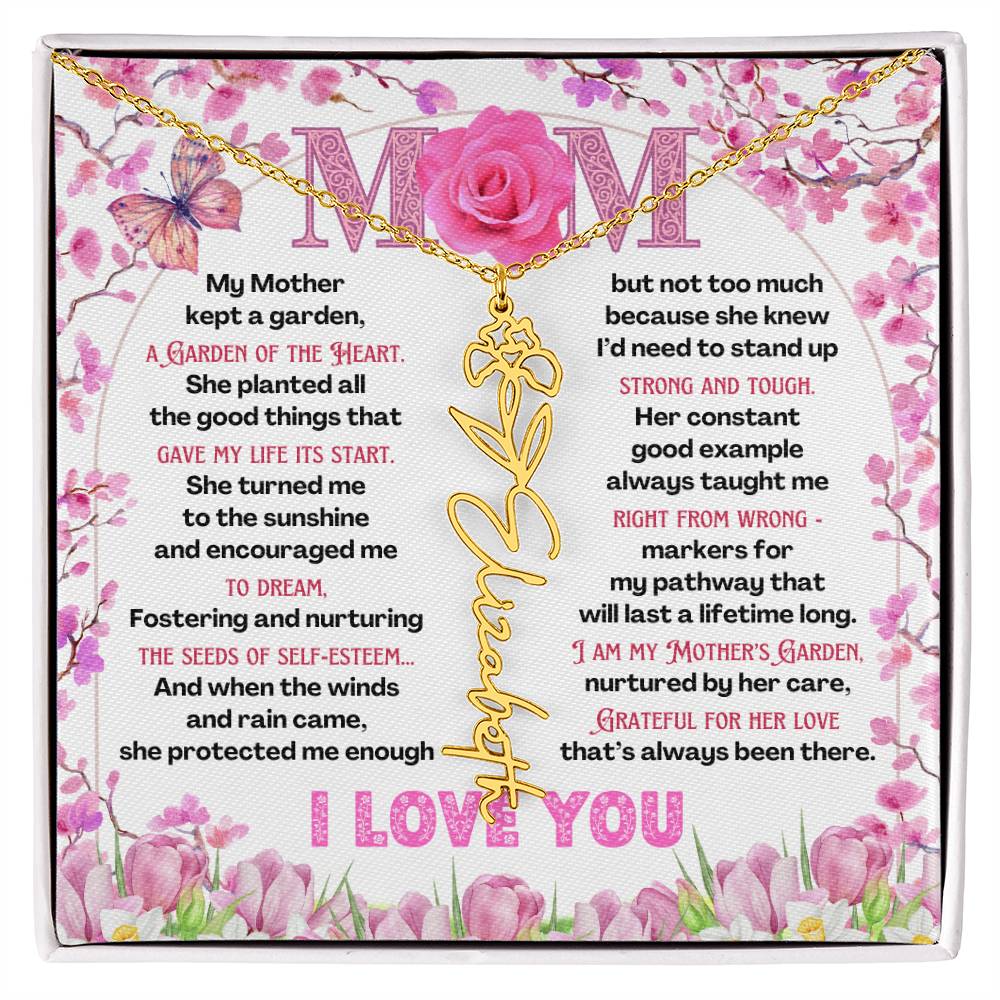 My Mother's Garden - Flower Name Necklace