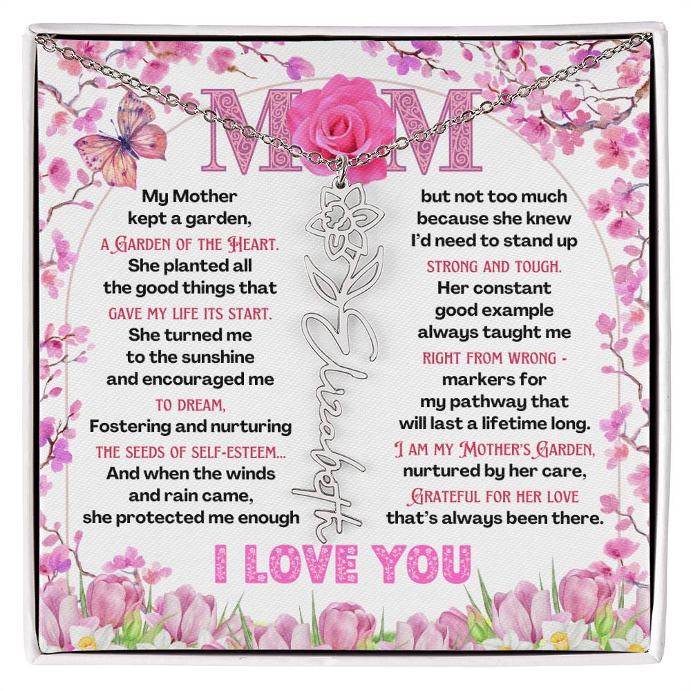 My Mother's Garden - Flower Name Necklace