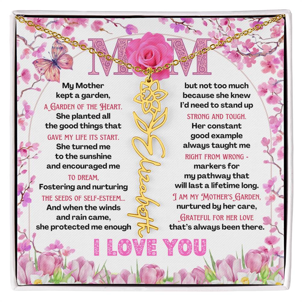 My Mother's Garden - Flower Name Necklace