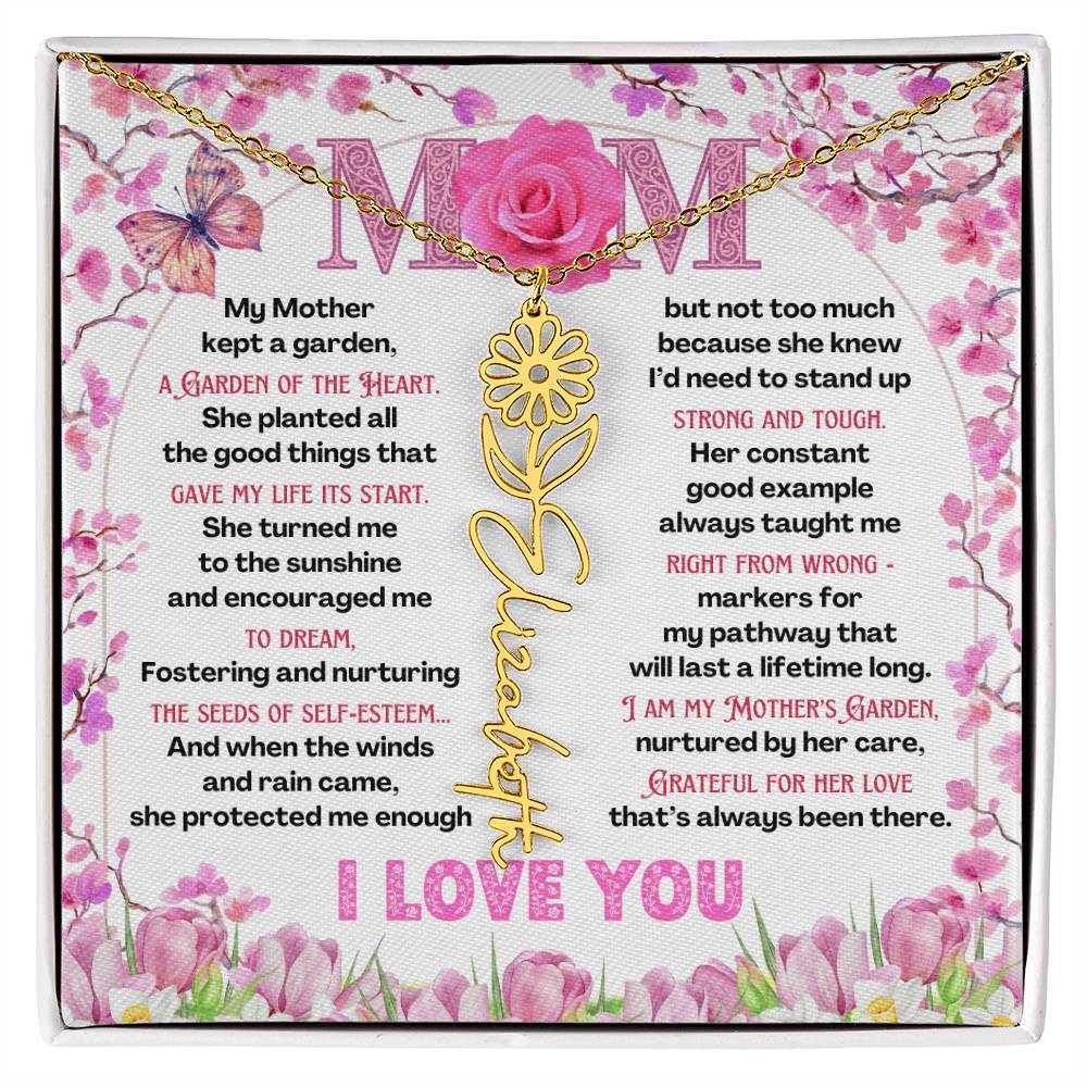 My Mother's Garden - Flower Name Necklace