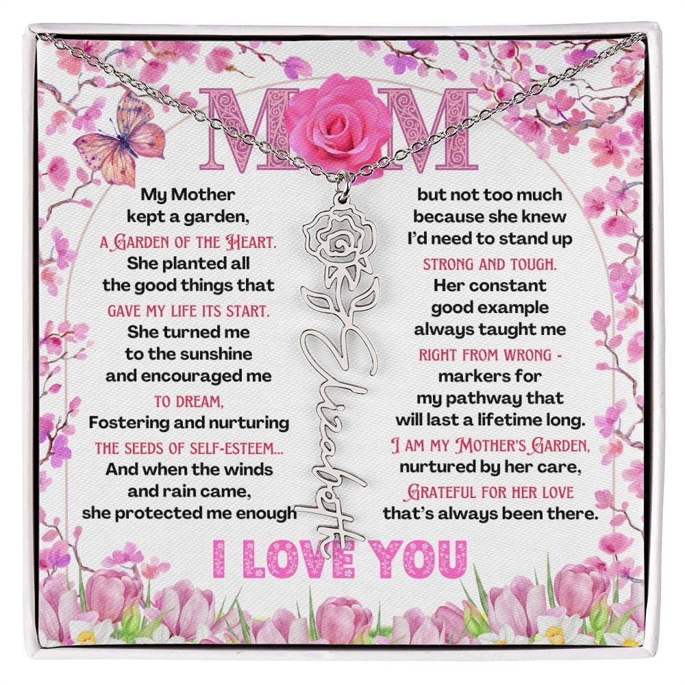 My Mother's Garden - Flower Name Necklace