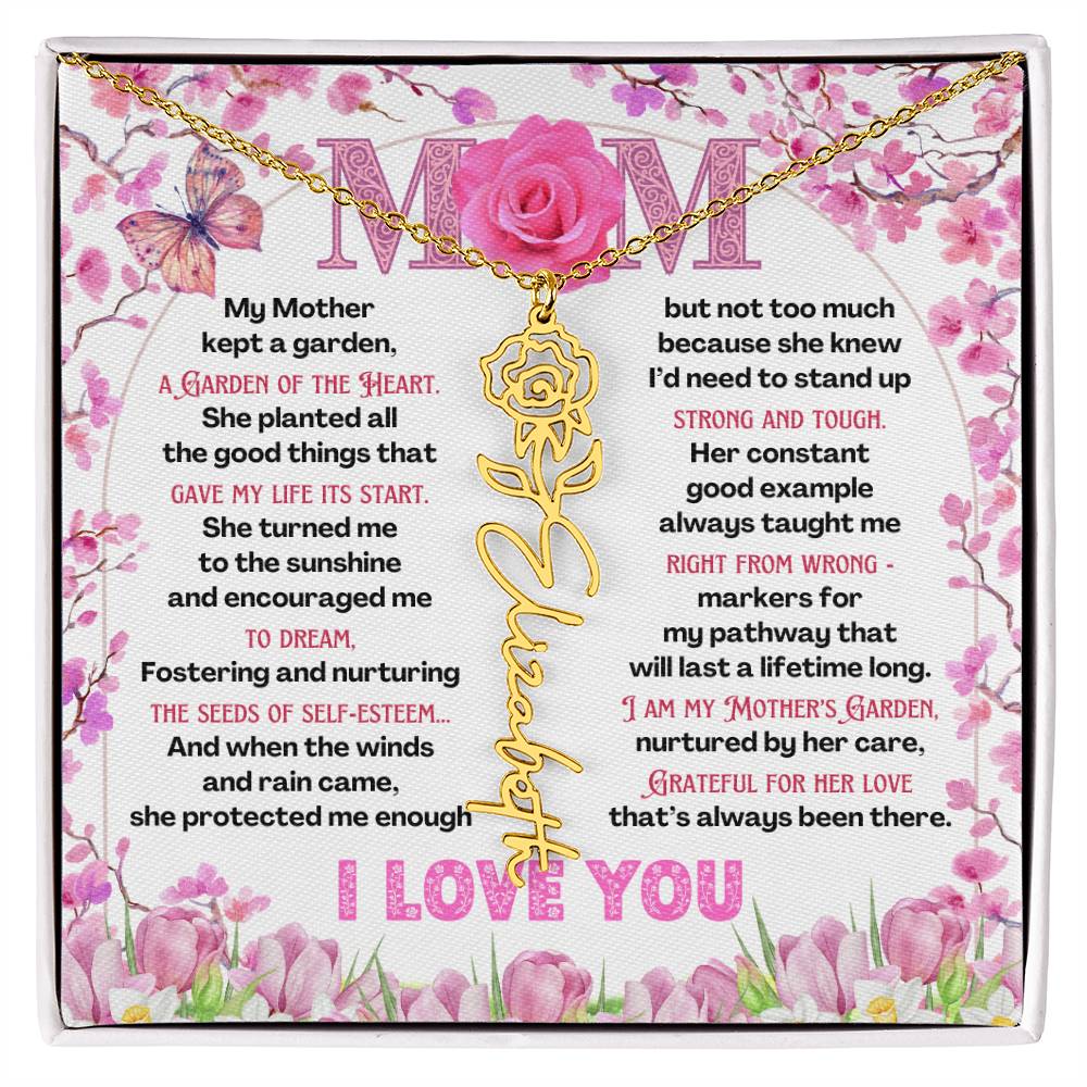 My Mother's Garden - Flower Name Necklace