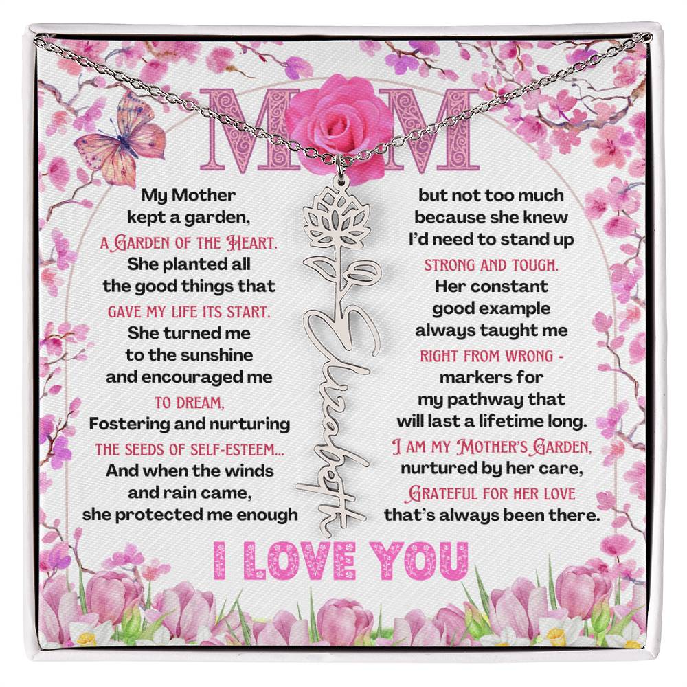 My Mother's Garden - Flower Name Necklace