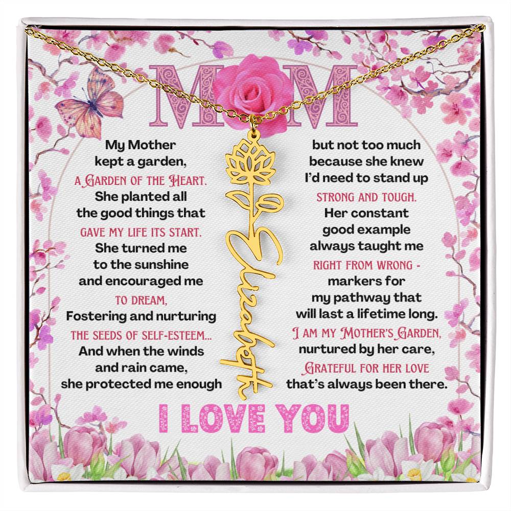 My Mother's Garden - Flower Name Necklace