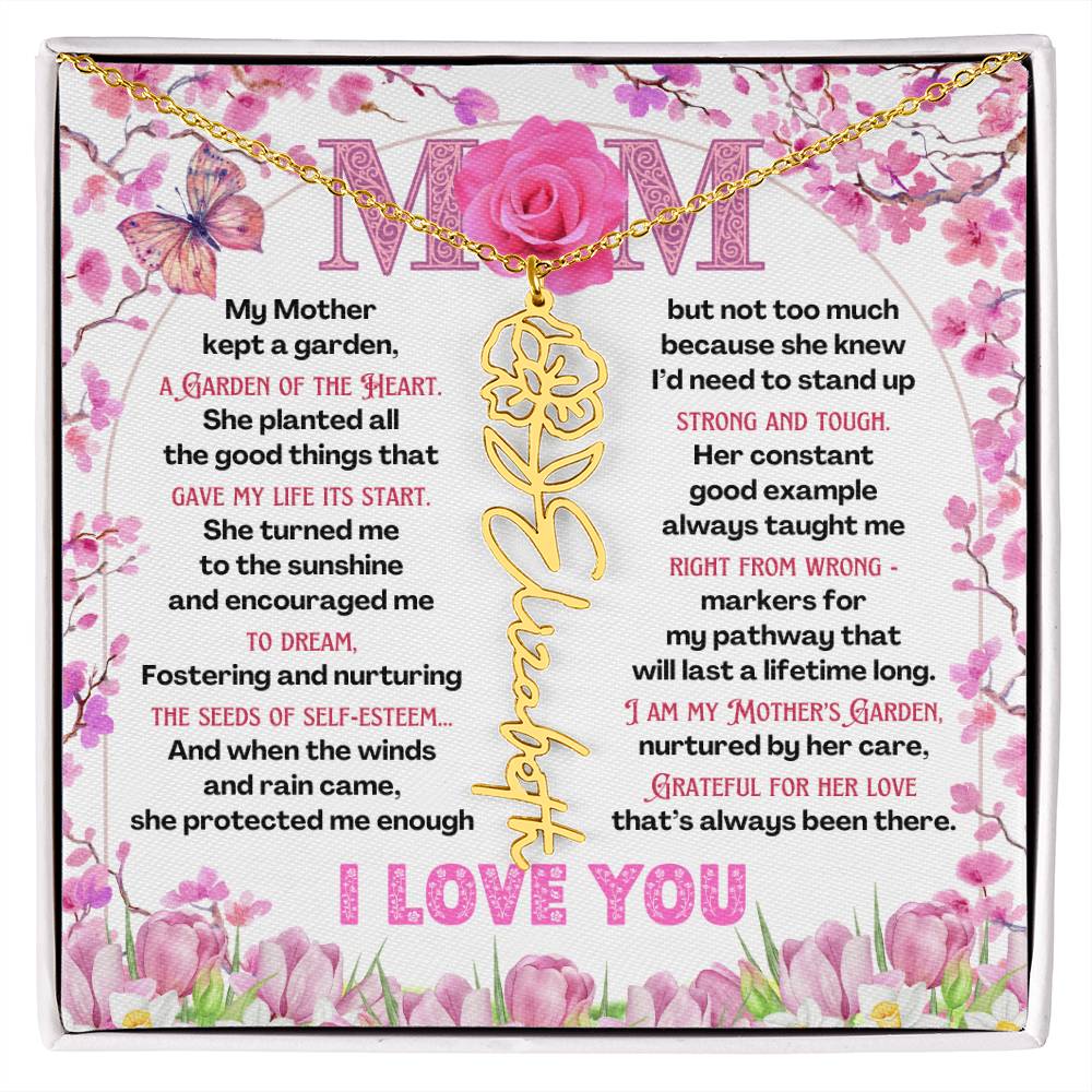 My Mother's Garden - Flower Name Necklace