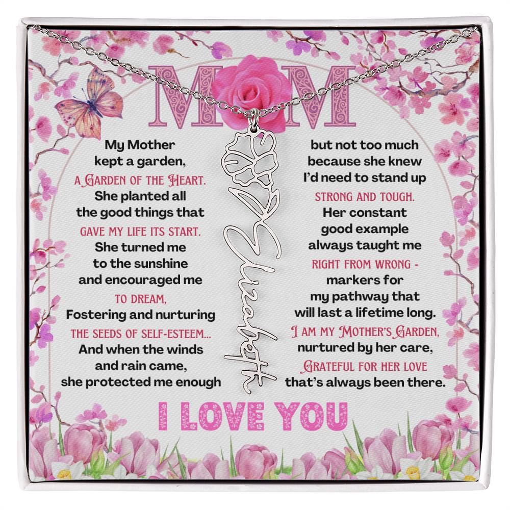 My Mother's Garden - Flower Name Necklace