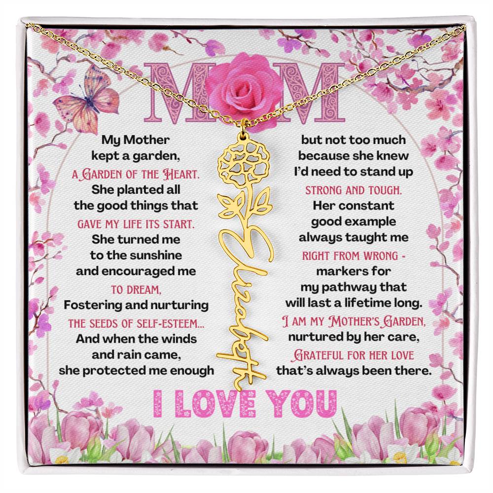 My Mother's Garden - Flower Name Necklace