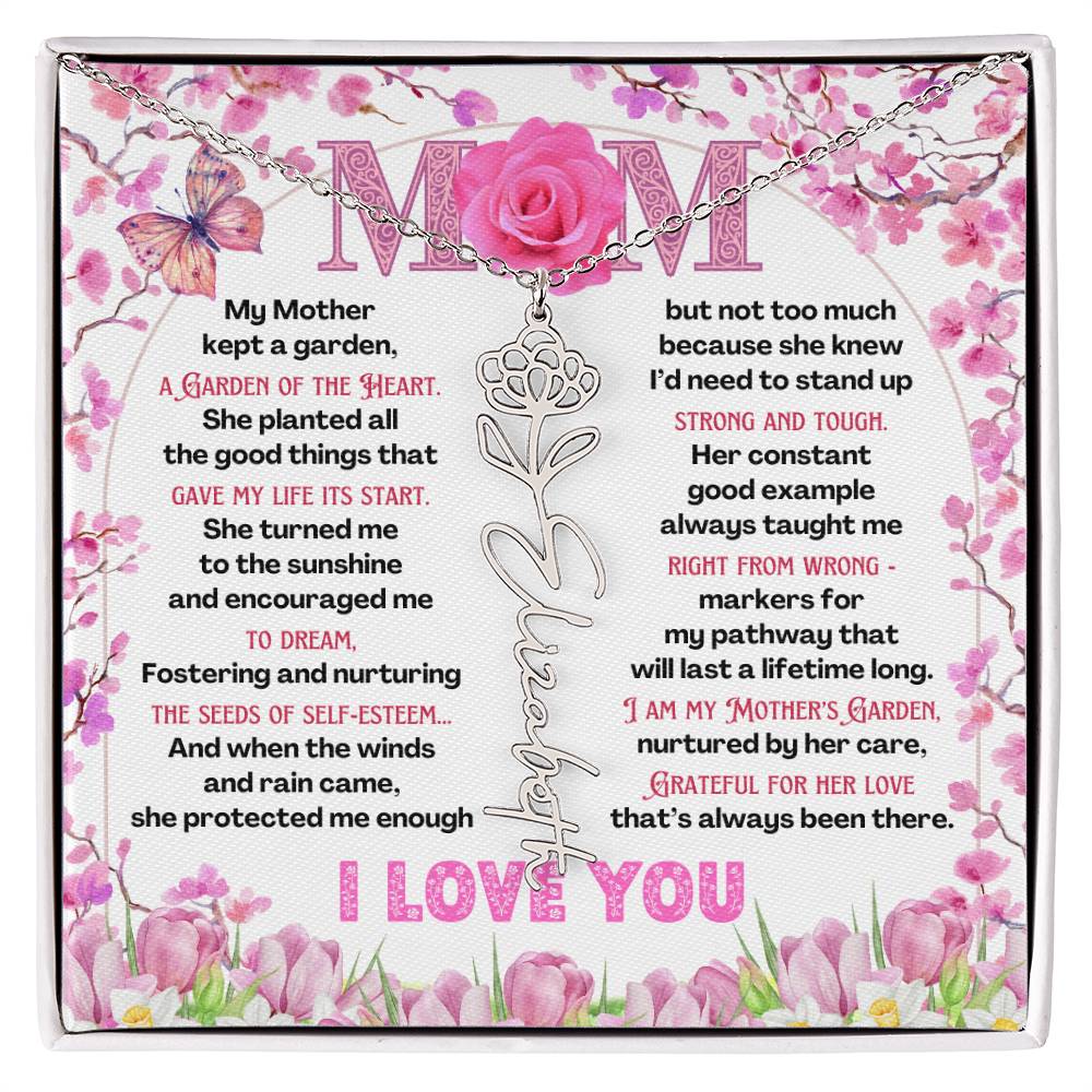 My Mother's Garden - Flower Name Necklace