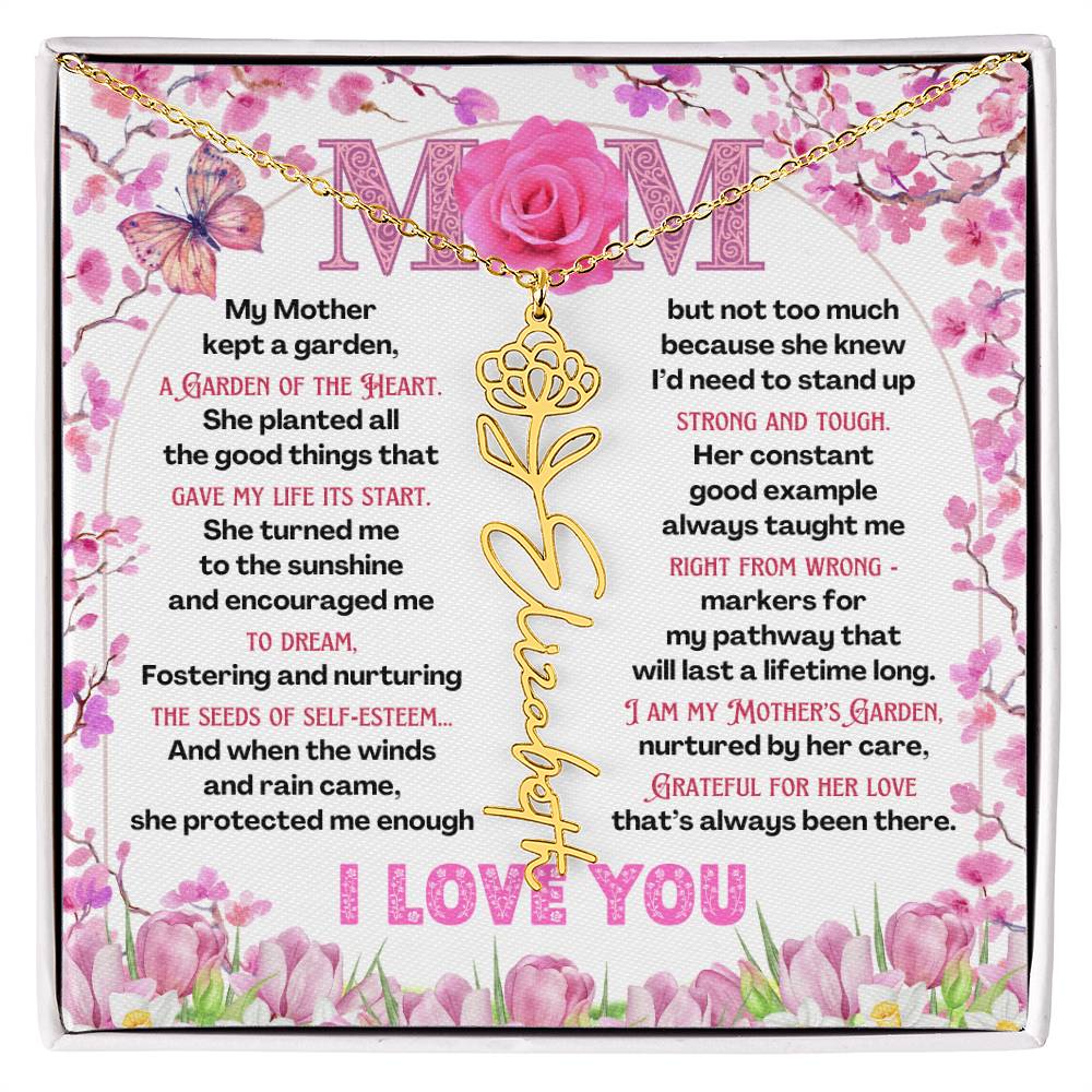 My Mother's Garden - Flower Name Necklace