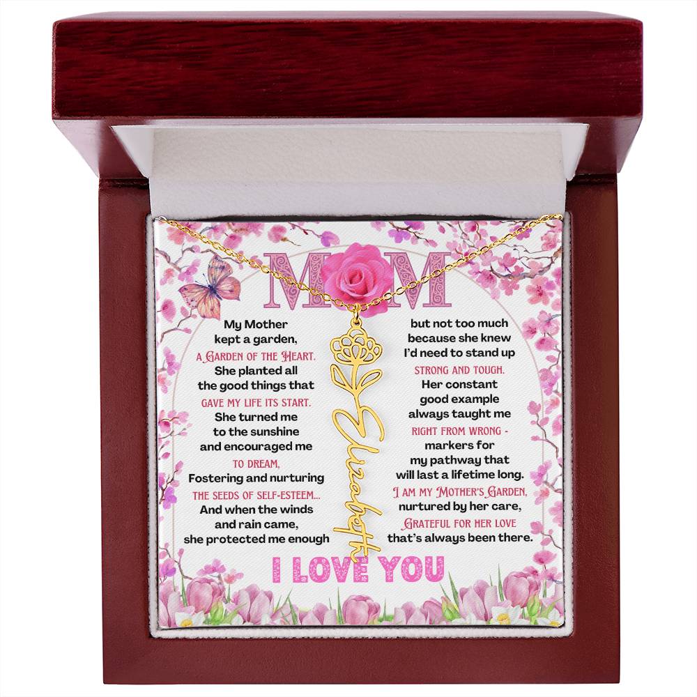 My Mother's Garden - Flower Name Necklace