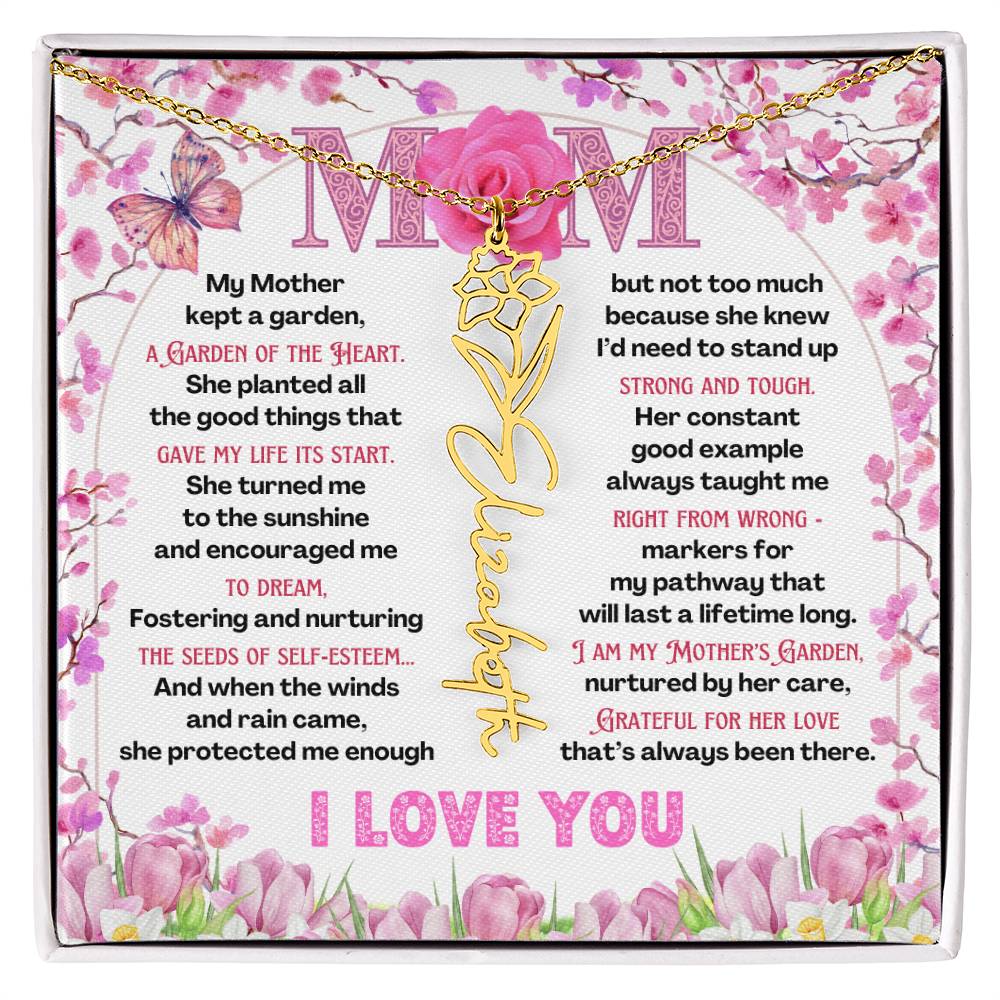 My Mother's Garden - Flower Name Necklace