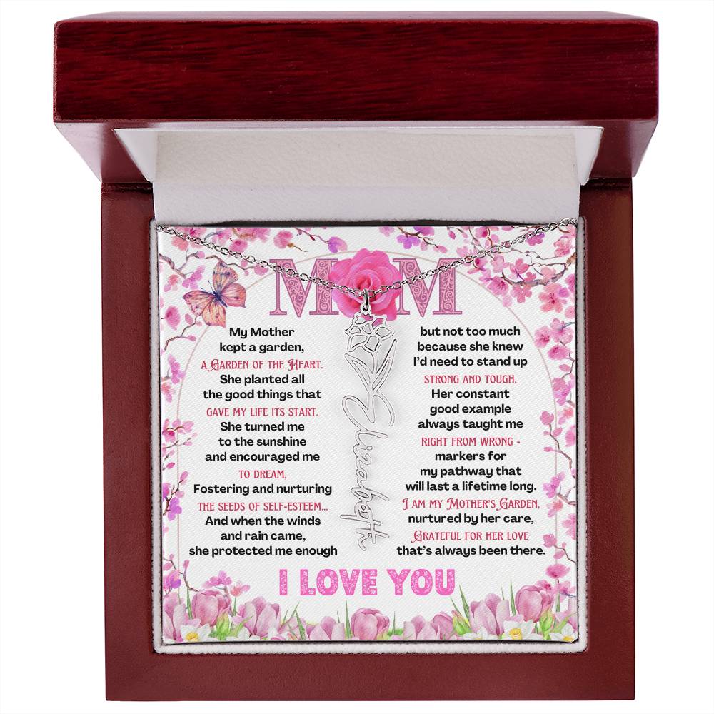My Mother's Garden - Flower Name Necklace