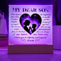My Dear Son - Acrylic Square Plaque