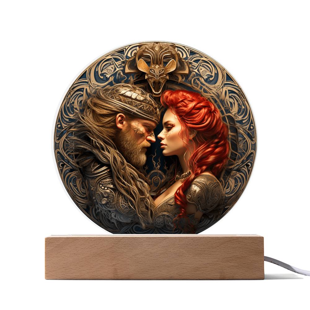Viking Couple Acrylic Plaque