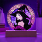 Beautiful Witch Faux Stained Glass Acrylic Plaque