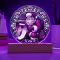 Santa Faux Stained Glass Acrylic Plaque