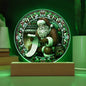 Santa Faux Stained Glass Acrylic Plaque