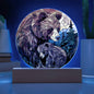 Mama and Baby Bear Faux Stained Glass Acrylic Plaque