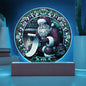 Santa Faux Stained Glass Acrylic Plaque