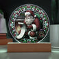 Santa Faux Stained Glass Acrylic Plaque