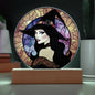Beautiful Witch Faux Stained Glass Acrylic Plaque