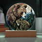 Mama and Baby Bear Faux Stained Glass Acrylic Plaque