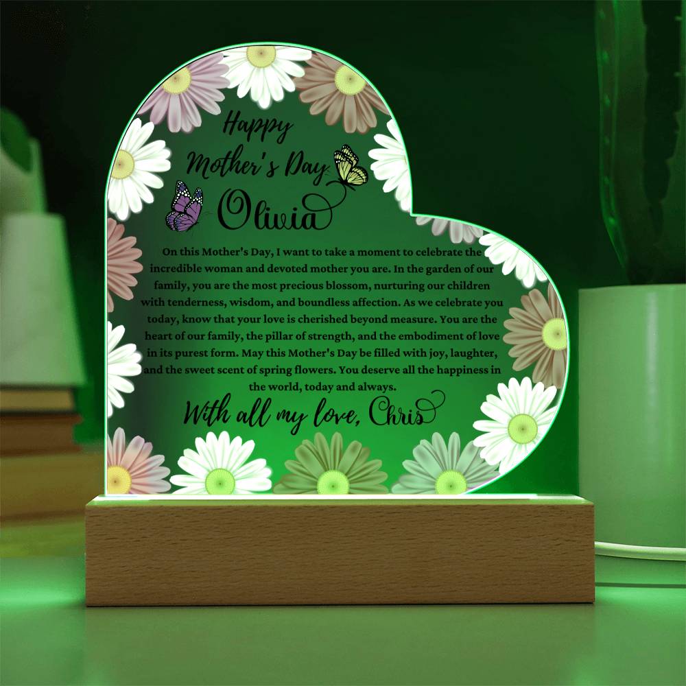 Happy Mother's Day Acrylic Heart Plaque