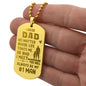 Gift for Dad from Daughter - My #1 Man - Engraved Dog Tag Necklace