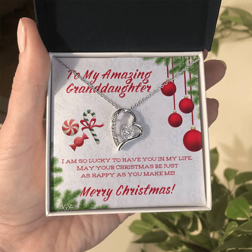 Merry Christmas To My Amazing Granddaughter - Forever Love Necklace