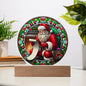 Santa Faux Stained Glass Acrylic Plaque