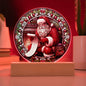 Santa Faux Stained Glass Acrylic Plaque