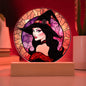Beautiful Witch Faux Stained Glass Acrylic Plaque