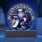 Santa Faux Stained Glass Acrylic Plaque